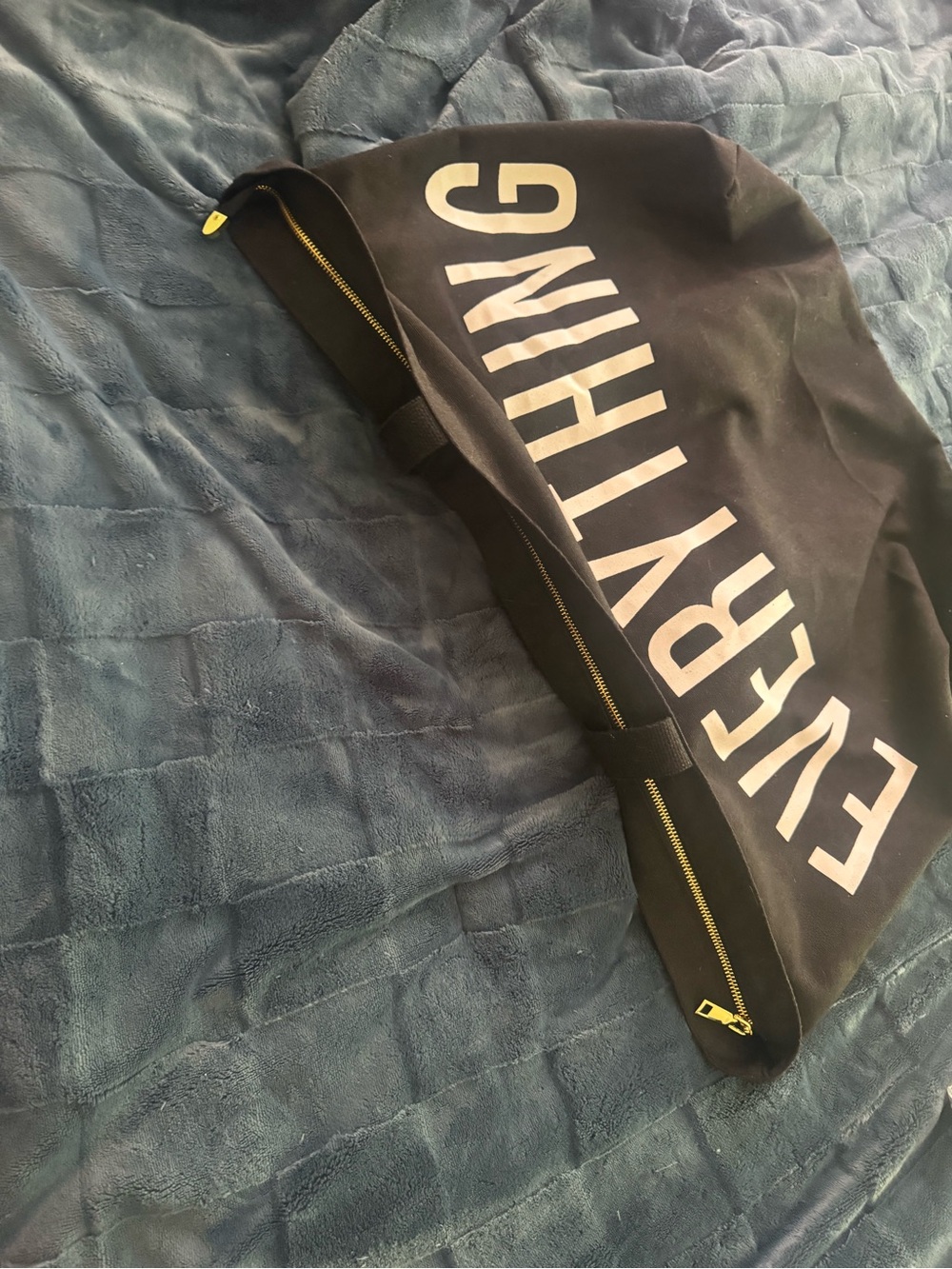 Black "EVERYTHING" Canvas Tote Bag - Picture 3 of 4